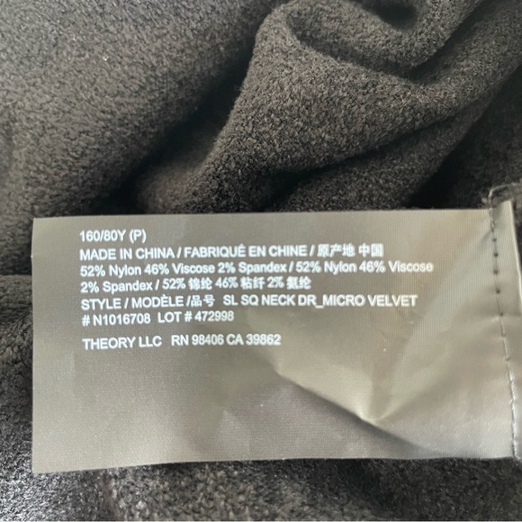 New! Theory Black Micro Velvet Sleeveless Mini Dress nwot 22735 - Picture 8 of 11